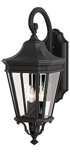 Acabado Negro De La Linterna De Pared Feiss Ol5402bk 3bulb