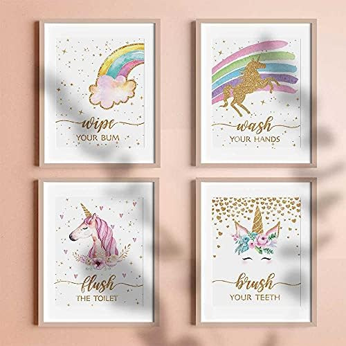 Decoración De Baño De Unicornio, Divertido Unicornio Con Tem