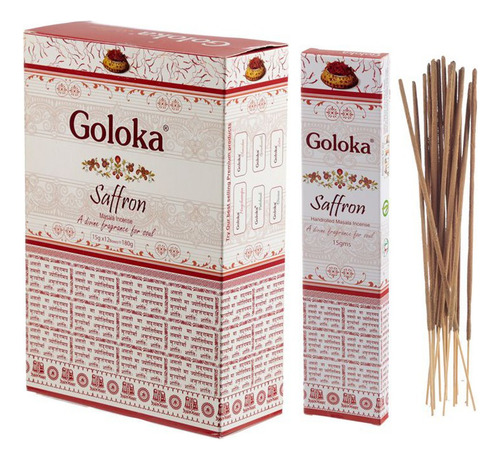 Sahumerios Goloka Premium X12 Unidades Fragancia Saffron