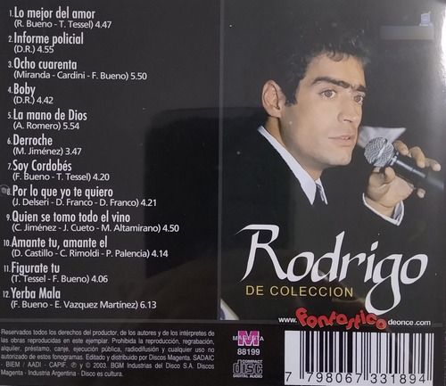 Rodrigo Cd Nuevo Canta A Maradona La Mano De Dios