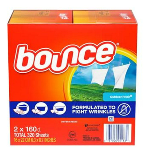 Suavizante De Telas Bounce Outdoor Fresh, 160 Hojas (paquete