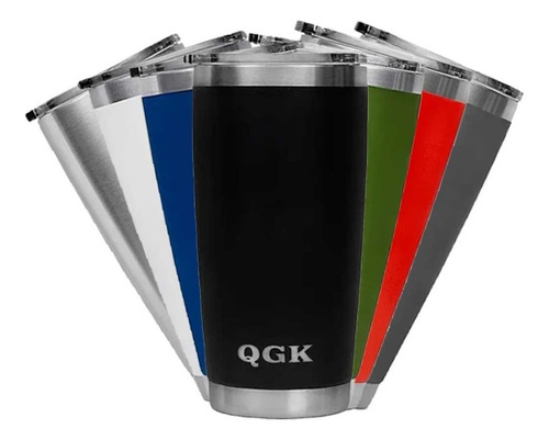 Copo Termico Qgk Tumbler Aço Inox 20oz 591ml - Cores Cor Verde-militar Liso