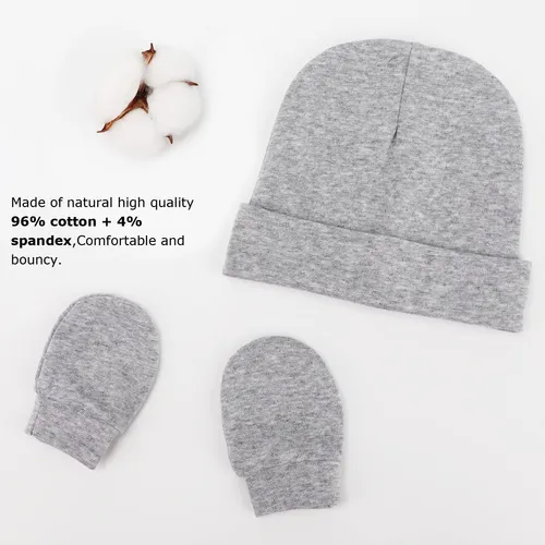 3 Gorros Y Guantes Suaves Para Recien Nacidos En Colores Var
