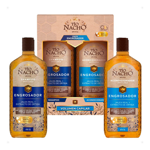 Pack Tío Nacho Engrosador (shampoo + Acondicionador 415 Ml)