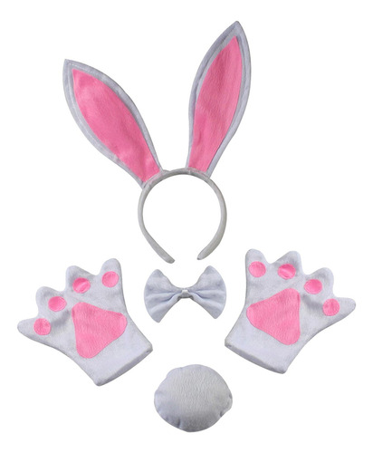 4x Bunny Costume Set Diadema Con Orejas De Conejo Ligero