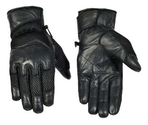 Guantes De Cuero Con Malla Para Motocicleta Ciclismo Um-103