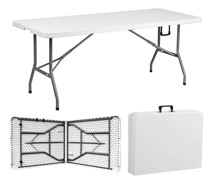 Mesa Plegable Blanca 1.80 m tipo Portafolio