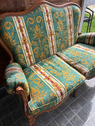 Sillones Estilo Colonial Inglés Victoriano Verde Musgo Floreado