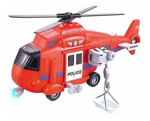 Helicóptero De Juguete Rescate De Bomberos 11'' Con Luces