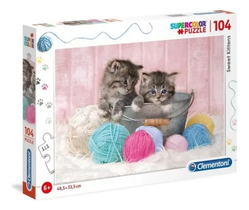 Juego De Mesa Puzzle 104 Piezas Dulces Gatitos