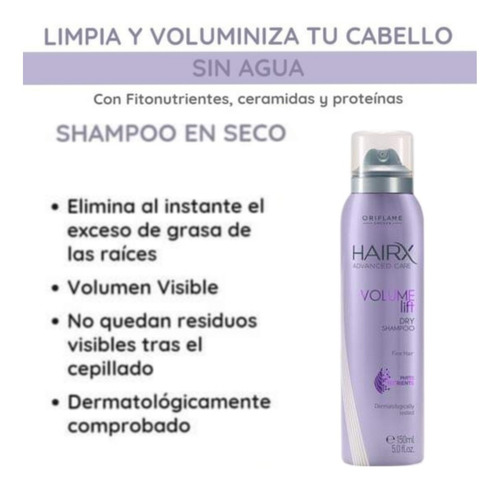 Shampoo En Seco Hairx Advanced Todo Tipo De Cabello Unisex 