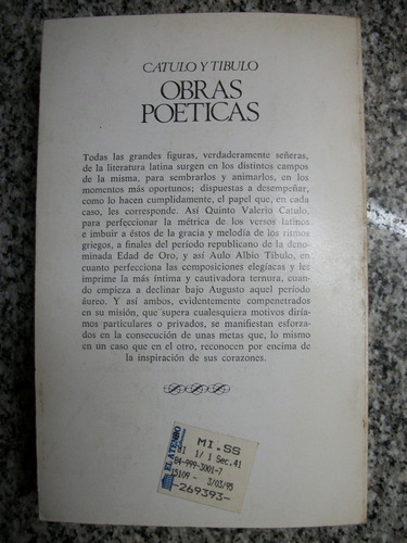 Obras Poeticas Catulo Y Tibulo Obras Maestras C22