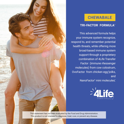 Suplemento 4life Transfer Factor Mastigável Tri-factor 90 Ta