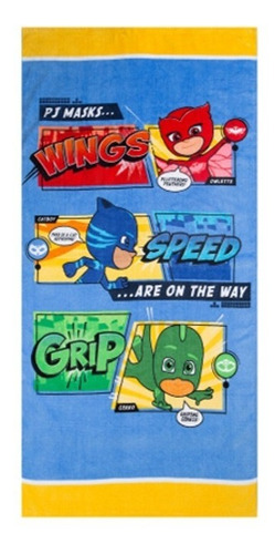 Imagen 2 de 6 de Toalla De Playa Y Morral Pj Mask 100% Algodón Marca Cannon