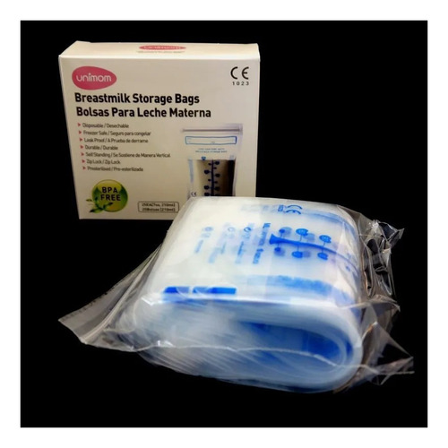 Imagen 3 de 3 de Bolsas Leche Materna Unimom X2 Cajas