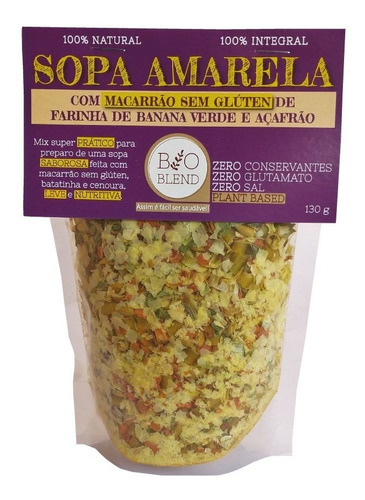 Sopa Amarela 100%integral 130g-macarrao Funcional-bio Blend