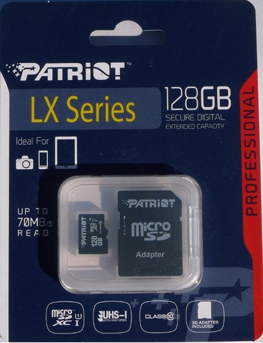 Micro Sd Clase 10 Patriot 128gb Alta Velocidad