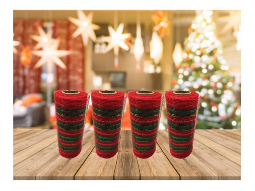 Kit 2 Fitas/telas Decorativas Natal Listras Verde Vermelho | Parcelamento  sem juros