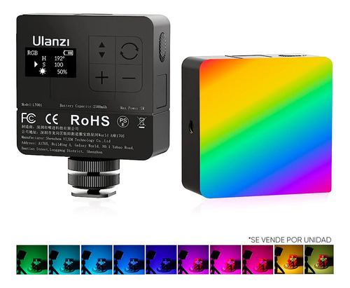 Luz Vl49 Pro Rgb Multicolor Led 2500-9000k Ulanzi Color de la estructura Negro
