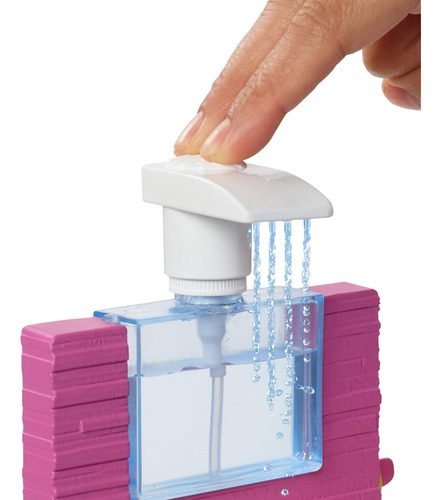 Set De Muñecas Y Muebles Barbie Para Baño Con Ducha Funciona