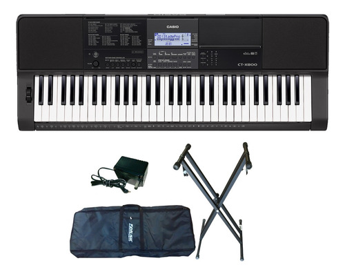 Combo Teclado Casio Ctx-800 + Soporte Funda Y Fuente