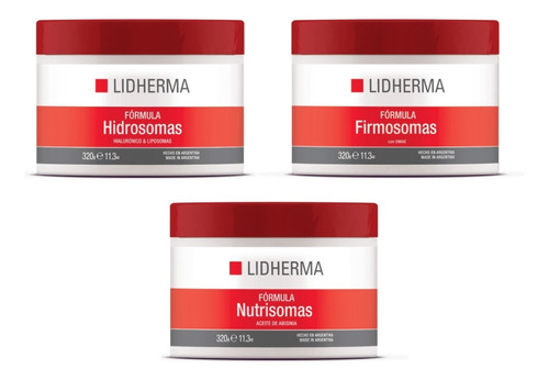Kit Hidrosomas + Nutrisomas + Firmosomas 320 Lidherma 