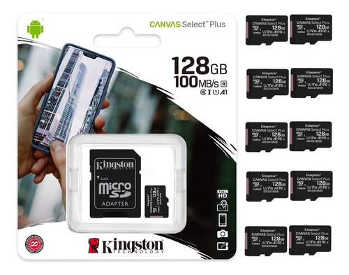 Micro Sd Kingston 128gb Kit 10 Unidades