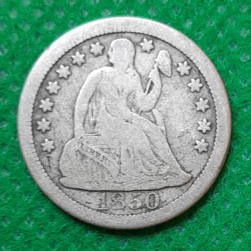 Moneda 10 Centavos De Dolar Eeuu, Plata 0.900, Año 1850, O