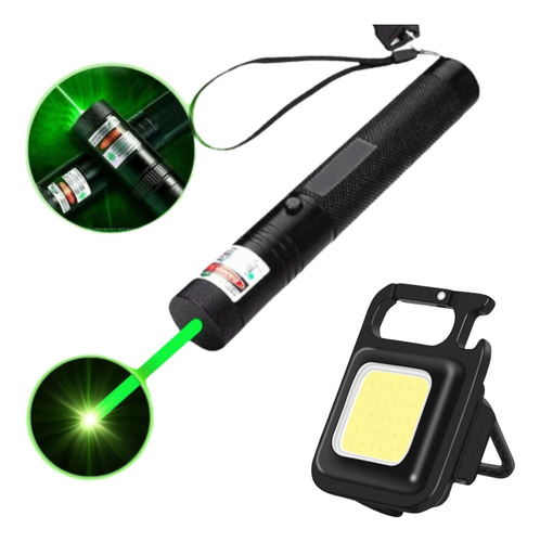Caneta Laser Pointer Verde Ultra Forte Alcance + Led Neon Uv