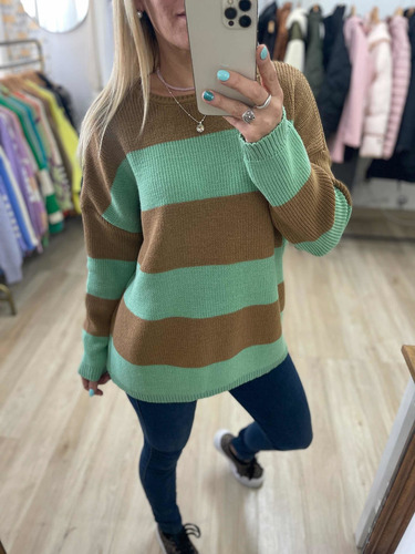 Imagen 6 de 8 de Sweater Rayado Rayas Mujer The Big Shop