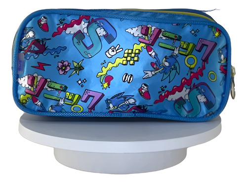 Kit Escolar Sonic 3d Con Luz Infantil Primaria Ruz Azul Claro Sonic