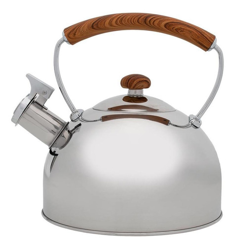 Chaleira Com Apito Em Aço Inox Prata 2,5l Mimo Style