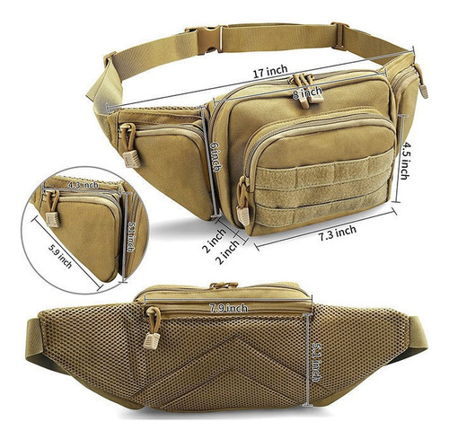B Bolsa De Cintura Tática Masculina Ajustável De Grande