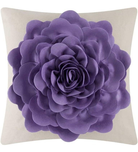 Hecho A Mano 3d Peony Flower Accent Funda De Almohada F...