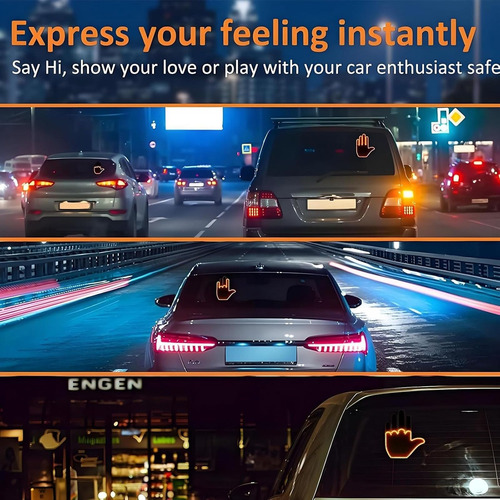 Señal Luces Led Divertidas Para Dedos De Coche Con Control R