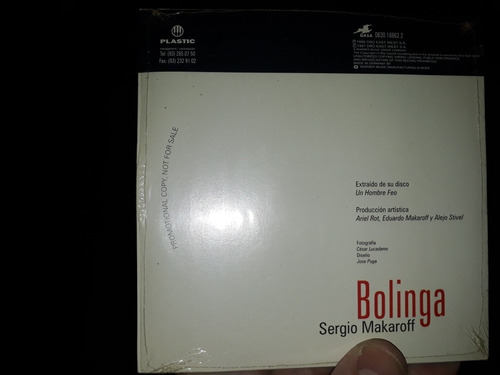 Sergio Makaroff - Bolinga Single Europeo Cd 1996 (Usado)