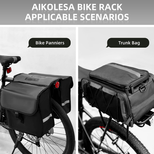 Portabultos Trasero Bicicleta Aluminio Alloy Modelo Universa Negro