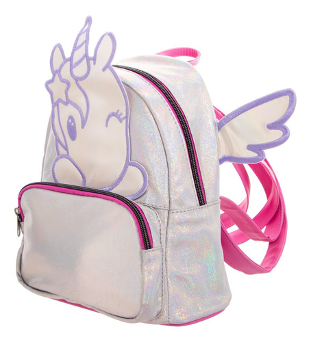 Mochila para niñas diseño de unicornio color plateado Disney