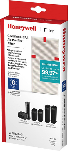 Filtro Purificador De Aire Honeywell Hepa G, Paquete De 1...