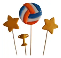 Comprar Adorno Torta Topper Porcelana Fría Voley Copa Estrella X4 Celeste Voley
