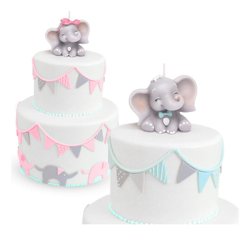 Vela De Elefante Para Decoración De Pastel Para Baby Shower 