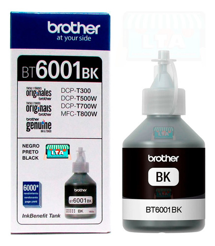 Botella De Tinta Negro Original Impresora Brother Mfc-t800w