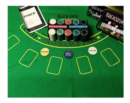 Poker Set Juego 200 Fichas Cartas Y Paño Black Jack Fichero