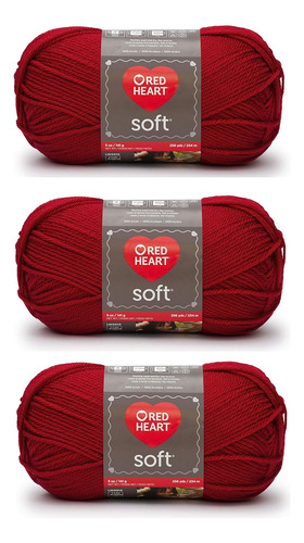 Bulk Buy:  Soft Yarn (3-pack) Really Red E728-9925