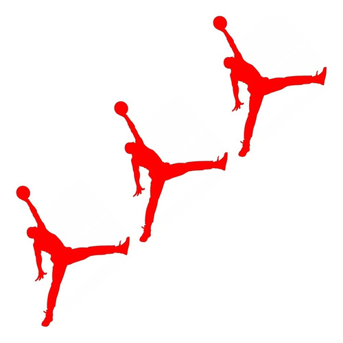  Kit 3 Adesivos Basquete Michael Jordan Jump 5x5cm Vermelho