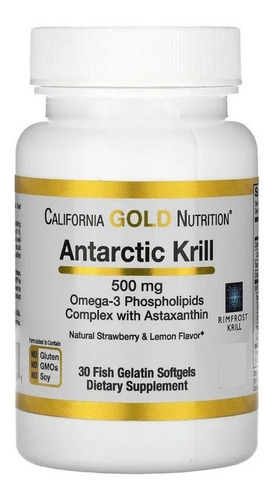 Oleo De Krill Antártico + Astaxantina 500mg 30cps California