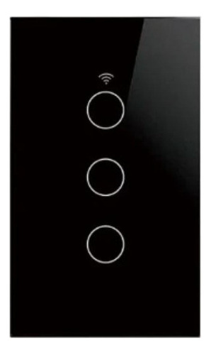 Interruptor Inteligente Wifi Touch Negro Triple