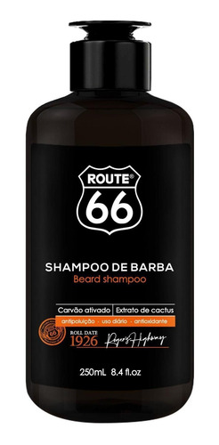 Shampoo De Barba Viking 250ml Route 66 - Carvão Ativado
