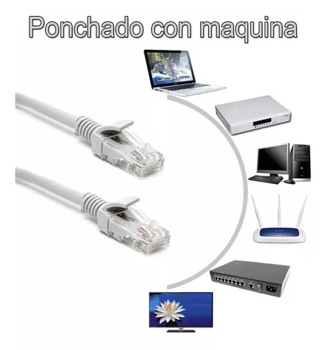 Cable Ethernet Lan Red 15 Metros Reforzado Blanco