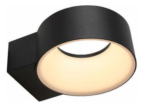 Aplique De Muro Led Integrado Negro 8w Luz Cálida